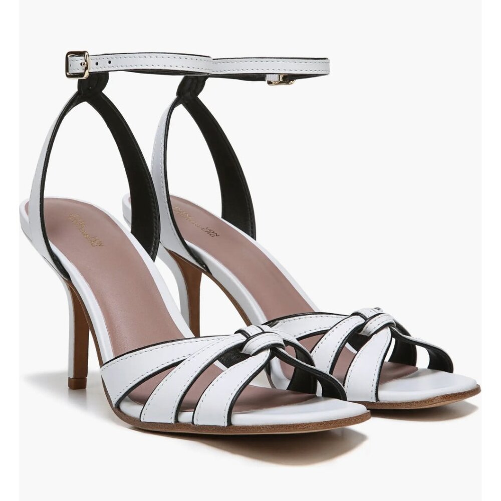 Diane von Furstenberg Women Felicity Leather Knotted Sandals in White 9